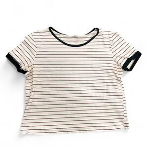 Source Unknown Striped Tee - Red and Black